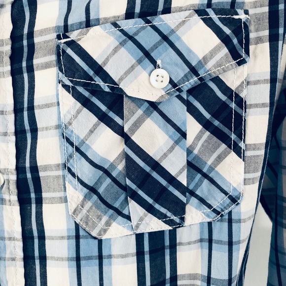 Paper Denim & Cloth Men’s Blue on Blue Plaid Shirt. Make an offer! - Picture 2 of 6